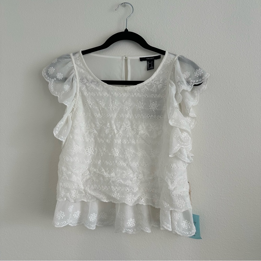 Forever 21 White Lace Blouse